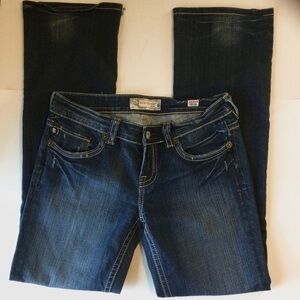 MEK DENIM Blue Women's Jeans Boot Cut Distressed Size 30/34